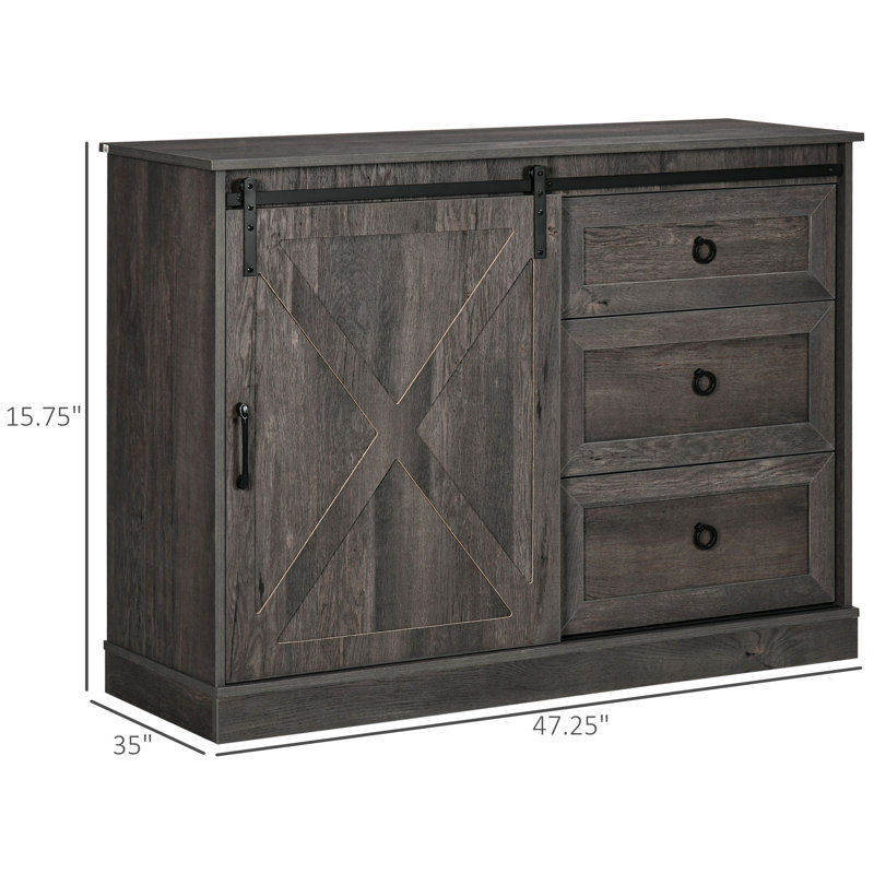 Laurel Foundry Modern Farmhouse Madisyn 47.25'' Wide 3 Drawer Sideboard
